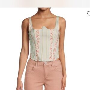 WeWoreWhat Floral Stripe Crop Top